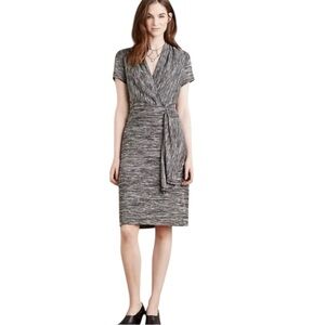 Anthropologie Maeve Black & White Marled Knit Wrap Style Dress Size Xsmall